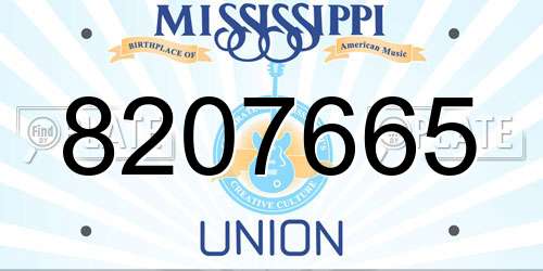 8207665 Mississippi License Plate
