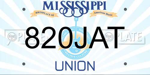 820JAT Mississippi License Plate