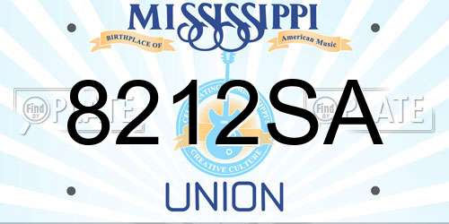 8212SA Mississippi License Plate