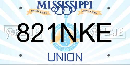 821NKE Mississippi License Plate