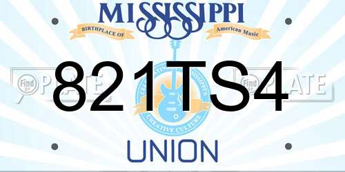 821TS4 Mississippi License Plate