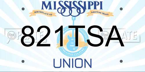 821TSA Mississippi License Plate