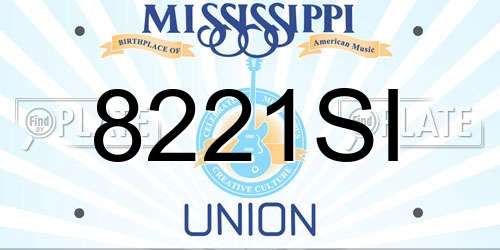 8221SI Mississippi License Plate