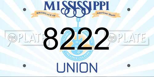 8222 Mississippi License Plate