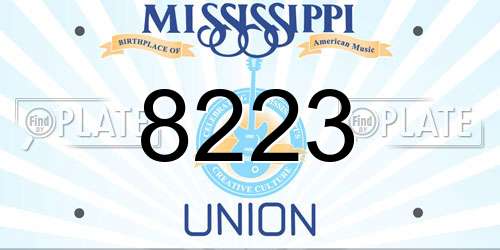 8223 Mississippi License Plate