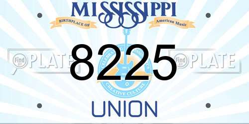 8225 Mississippi License Plate