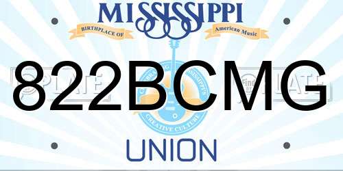 822BCMG Mississippi License Plate