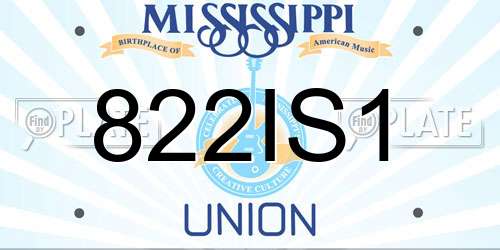 822IS1 Mississippi License Plate