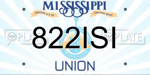 822ISI Mississippi License Plate
