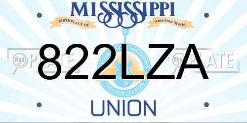 822LZA Mississippi License Plate