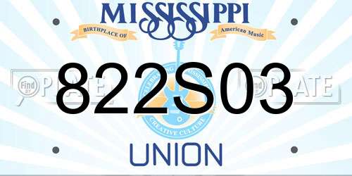 822S03 Mississippi License Plate