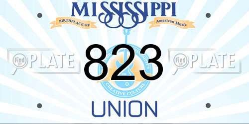 823 Mississippi License Plate