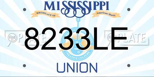8233LE Mississippi License Plate