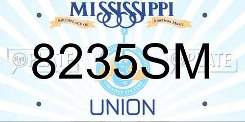 8235SM Mississippi License Plate