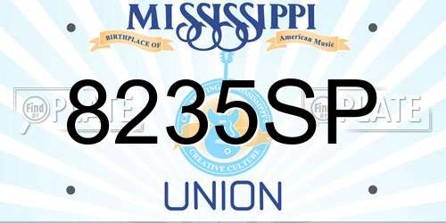 8235SP Mississippi License Plate
