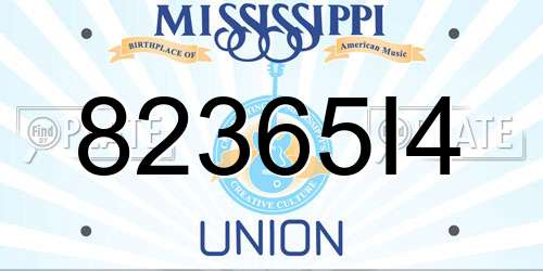 82365I4 Mississippi License Plate