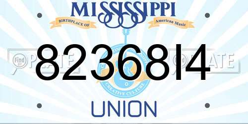 82368I4 Mississippi License Plate
