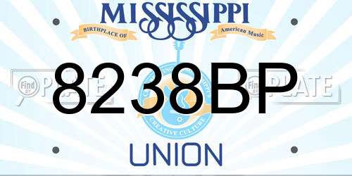 8238BP Mississippi License Plate