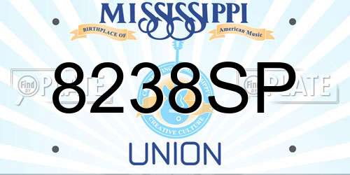 8238SP Mississippi License Plate