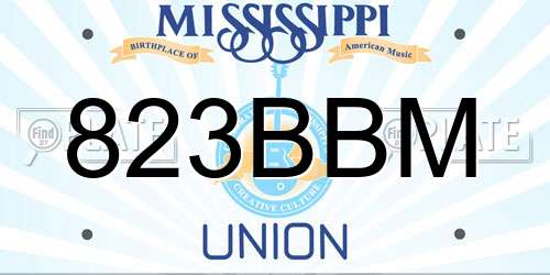 823BBM Mississippi License Plate
