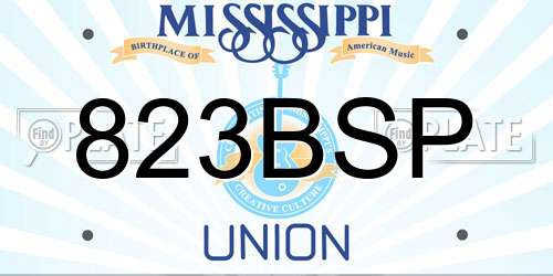 823BSP Mississippi License Plate