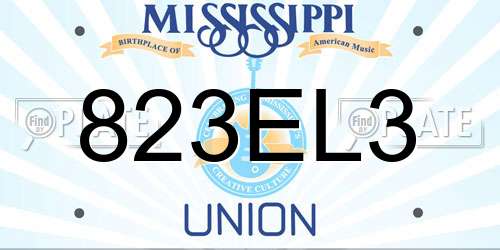 823EL3 Mississippi License Plate