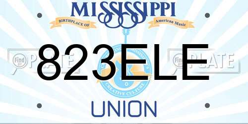 823ELE Mississippi License Plate
