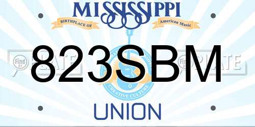 823SBM Mississippi License Plate