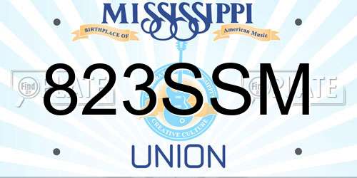 823SSM Mississippi License Plate