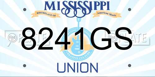 8241GS Mississippi License Plate