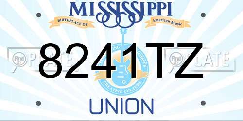 8241TZ Mississippi License Plate