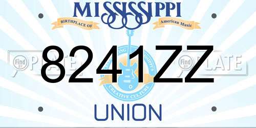 8241ZZ Mississippi License Plate
