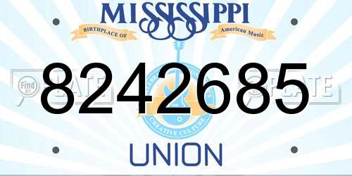 8242685 Mississippi License Plate