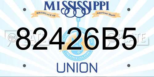 82426B5 Mississippi License Plate