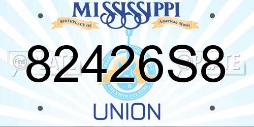 82426S8 Mississippi License Plate