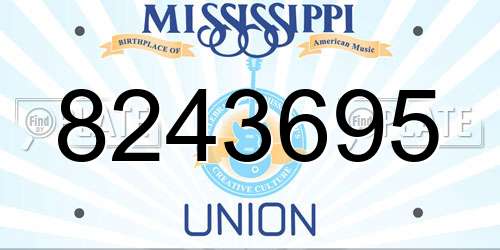 8243695 Mississippi License Plate