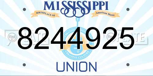 8244925 Mississippi License Plate