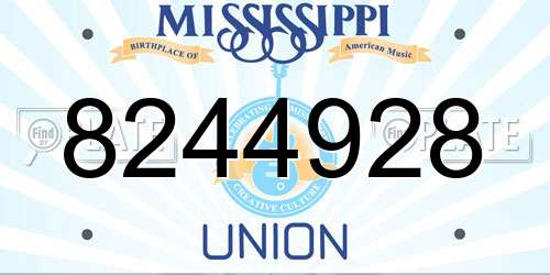 8244928 Mississippi License Plate