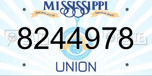 8244978 Mississippi License Plate
