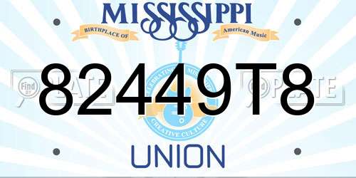 82449T8 Mississippi License Plate