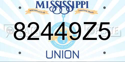 82449Z5 Mississippi License Plate