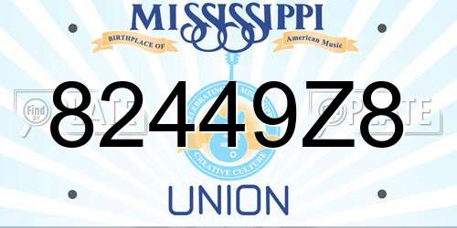 82449Z8 Mississippi License Plate