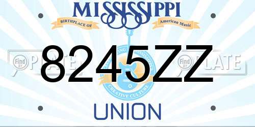 8245ZZ Mississippi License Plate