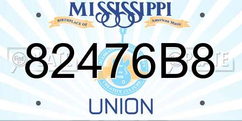 82476B8 Mississippi License Plate