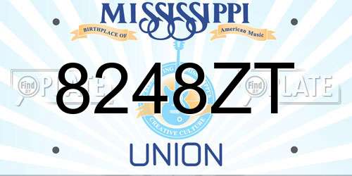 8248ZT Mississippi License Plate