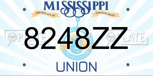 8248ZZ Mississippi License Plate