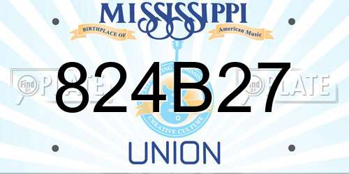 824B27 Mississippi License Plate