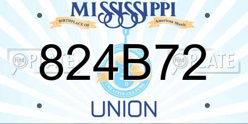 824B72 Mississippi License Plate