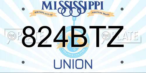 824BTZ Mississippi License Plate