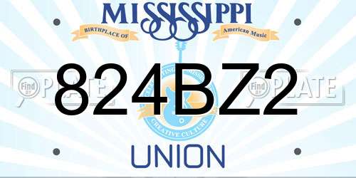 824BZ2 Mississippi License Plate